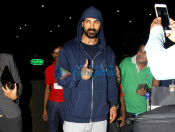 Jacqueline Fernandez, Jackie Shroff and John Abraham snapped at the airport