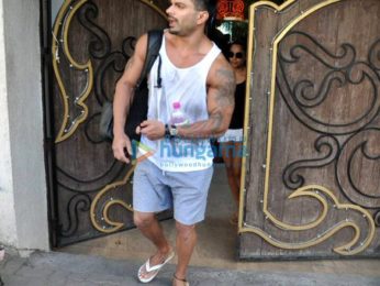 Karan Singh Grover and Bipasha Basu snapped post a spa session in Juhu