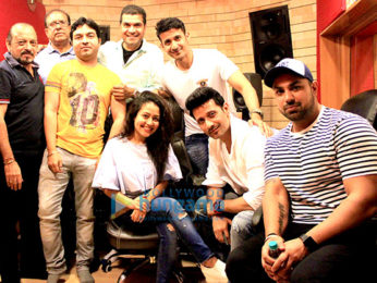 Neha Kakkar and Deep Mani record the song 'Talli Talli' for the film 'Veerey Ki Wedding'