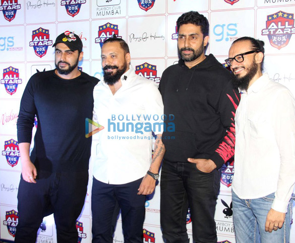 ranbir kapoor aditya roy kapur arjun kapoor abhishek bachchan and sidharth malhotra party at the all stars fc bash at playboy 1