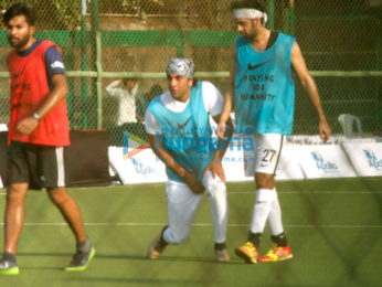 Ranbir Kapoor snapped while playing football in Bandra