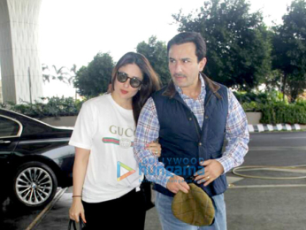 Saif Ali Khan and Kareena Kapoor Khan depart for London