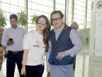 Saif Ali Khan and Kareena Kapoor Khan depart for London
