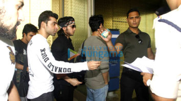 Shah Rukh Khan, AbRam Khan and Aryan Khan snapped with friends at the airport