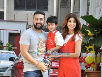 Shilpa Shetty and her family snapped on the occassion of her son Viaan Raj Kundra's birthday