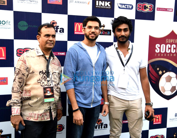 sooraj and manish grace the launch of super soccer league 4