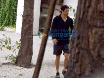 Sushant Singh Rajput and Kriti Sanon snapped post their meeting at Maddock's office