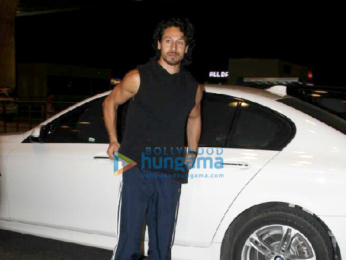 Tiger Shroff and his mother Ayesha Shroff snapped at the airport