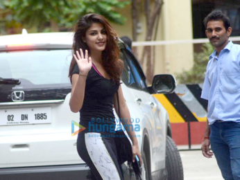 Aditya Roy Kapoor and Rhea Chakraborty snapped post their gym session in Bandra