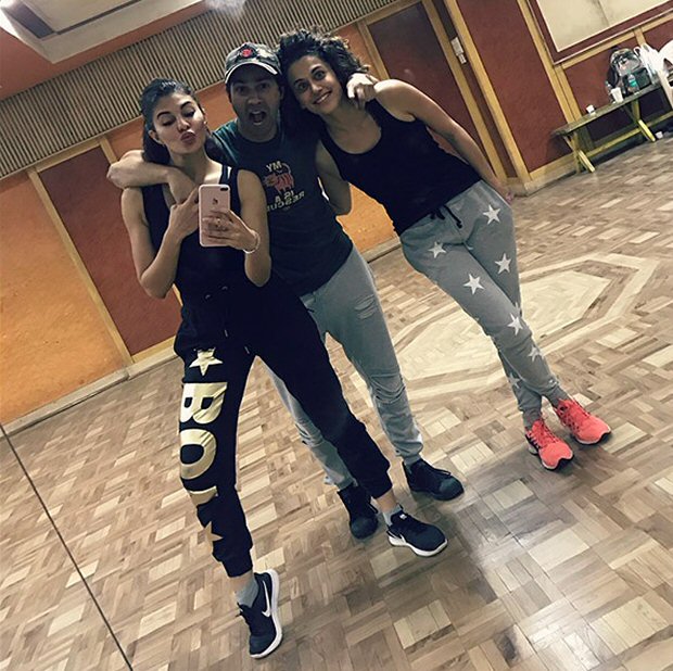 Check out Varun Dhawan, Jacqueline Fernandez and Taapsee Pannu begin rehearsals for 'Tan Tana Tan' for Judwaa 2