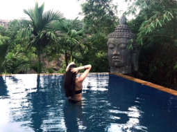 Guess who this star kid is in a black bikini, enjoying a great swim