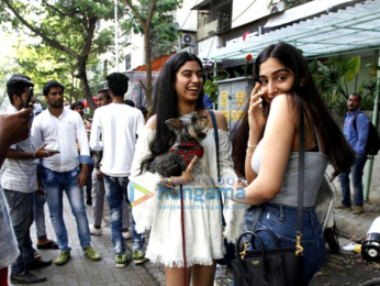 Khushi Kapoor spends her day with her pet and a friend at The Kitchen Garden