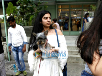 Khushi Kapoor spends her day with her pet and a friend at The Kitchen Garden