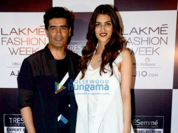 Kriti Sanon and Manish Malhotra at the Lakme Model auditions in Mumbai