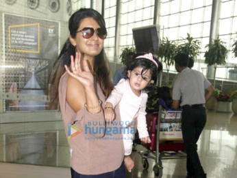 Pooja Hegde, Harbhajan Singh and Geeta Basra snapped at the airport