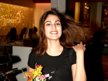 Rhea Chakraborty snapped post her meeting at Sequel