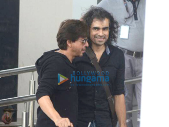 Shah Rukh Khan and Imtiaz Ali snapped leaving to promote their film 'Jab Harry Met Sejal' in Ahmedabad