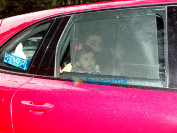 Shahid Kapoor, Mira Rajput & Misha snapped outside their gym in Bandra