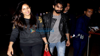 The hunky Shahid Kapoor and his wife Mira, Esha Deol and her husband Bharat snapped at the airport