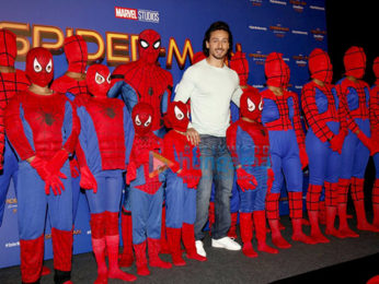 The hunky Tiger Shroff at the film promotions of Spiderman -The Homecoming