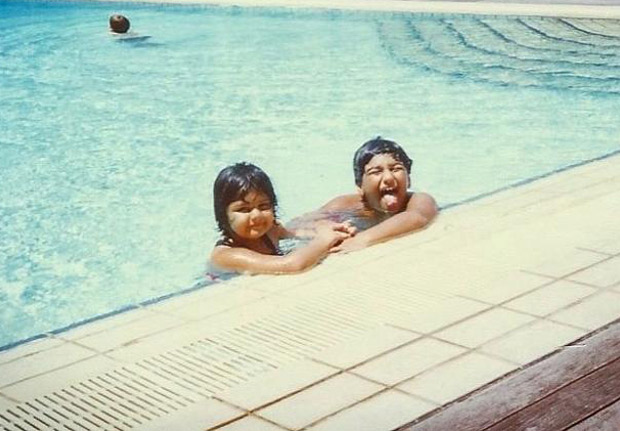Throwback Toddlers Arjun Kapoor and sister Anshula Kapoor get goofy while swimming