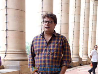 Tigmanshu Dhulia, Mohit Marwah and Gurdeep Singh Sappal launch the trailer of 'Raag Desh' at the Parliament of India