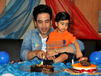 Tusshar Kapoor celebrates son Laksshya's 1st birthday at his home in Juhu