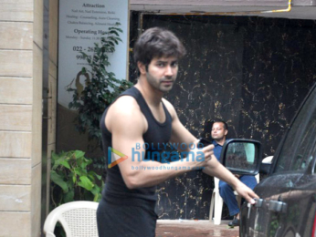 Varun Dhawan snapped post his gym session in Juhu