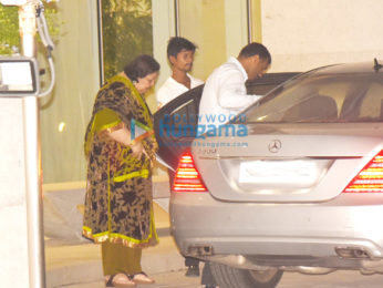 Aditya Chopra, Rani Mukherjee and Pamela Chopra snapped post a family dinner in Bandra