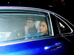 Aditya Chopra, Rani Mukerji and Pamela Chopra snapped post a family dinner in Bandra