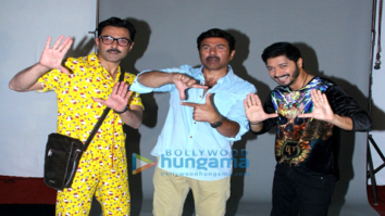 Bobby Deol, Sunny Deol and Shreyas Talpade spotted during promotional photoshoot for ‘Poster Boys’