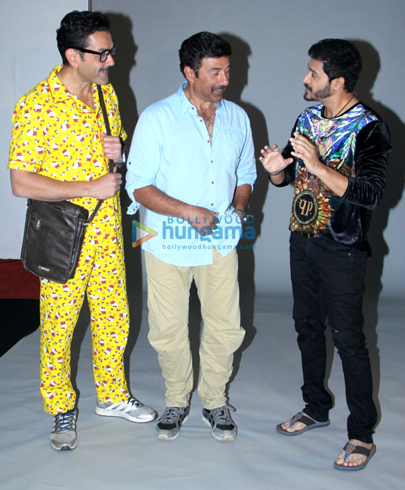 bobby deol sunny deol and shreyas talpade spotted during promotional photoshoot for poster boys 4