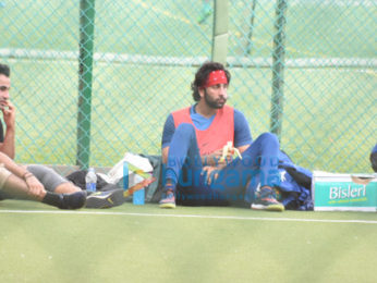 Ranbir Kapoor and Armaan Jain snapped during a football match