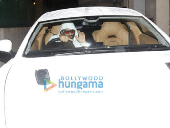 Ranveer Singh and Deepika Padukone snapped on his birthday today in his new Aston Martin car