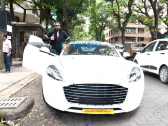 Ranveer Singh poses with his birthday present, Aston Martin