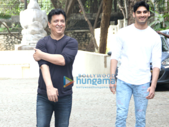Suniel Shetty spotted with his son Ahan at Sajid Nadiadwala's residence