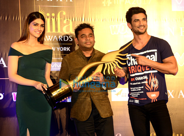 sushant singh rajput kriti sanon and a r rahman at iifa awards media meet in delhi 4