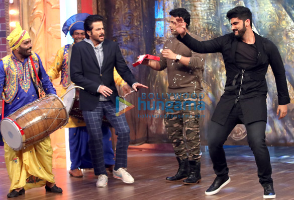 team of mubarakan promotes their film on the drama company 3