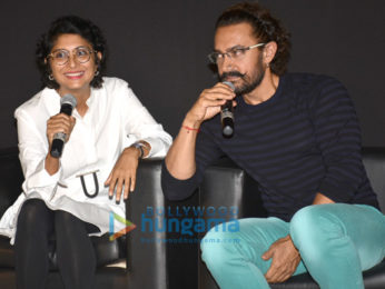 Aamir Khan, Kiran Rao & Zaira Wasim at the first look launch of 'Secret Superstar'