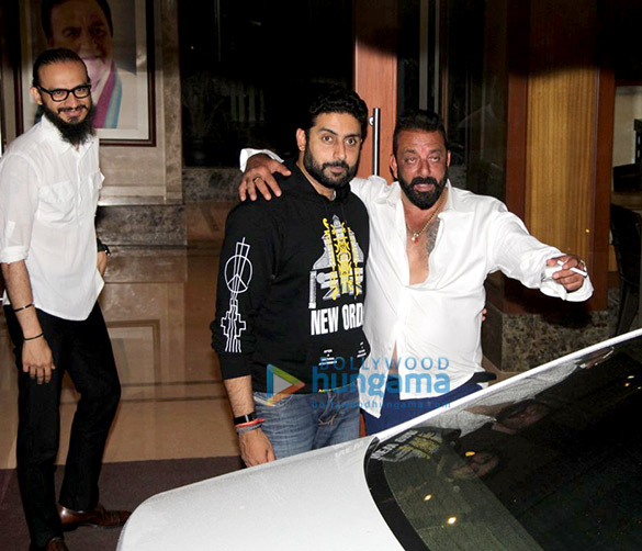 abhishek bachchan snapped at sanjay dutts birthday bash 1