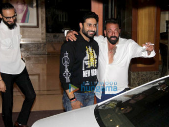 Abhishek Bachchan snapped at Sanjay Dutt's birthday bash