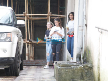 Ahan Shetty snapped with girlfriend Tania Shroff and her friends in Bandra
