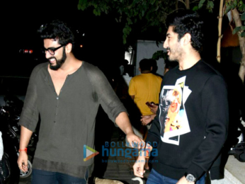 Arjun Kapoor, Mohit Marwah, Kunal Rawal and Aarti Shetty snapped post dinner in Bandra