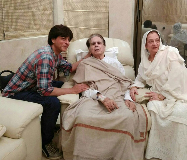 Check out Shah Rukh Khan visits a recovering Dilip Kumar and wife Saira Banu at their residence (1)