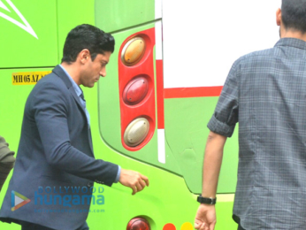 Farhan Akhtar snapped at Mehboob Studio today for an ad shoot