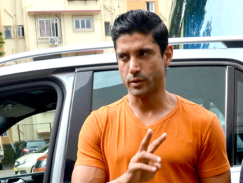 Farhan Akhtar snapped at Mehboob Studio today for an ad shoot