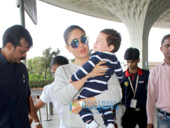 Kareena Kapoor Khan and Taimur snapped leaving for Delhi to shoot for Veere Di Wedding