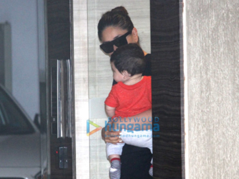 Kareena Kapoor Khan snapped with Taimur at Babita Kapoor's house
