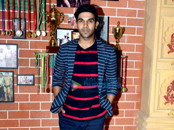 Kriti Sanon, Ayushmann Khurrana and Rajkummar Rao snapped promoting the film Bareilly Ki Barfi