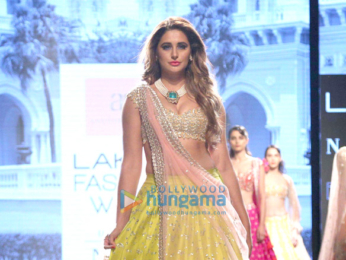 Nargis Fakhri walks for Anushree Reddy at Lakme Fashion Week 2017
